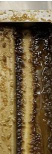 Mold tray with baked-on residue before cleaning